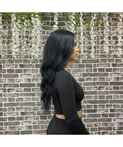 Diva Serisi - Doğal Siyah Kabarık Dalgalı Uzun Fiber Sentetik Peruk 