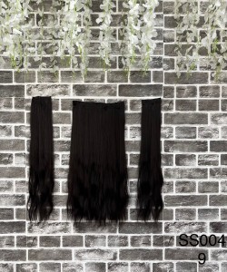 Fiber Sentetik Dalgalı Yarım Ay + 2 Yan Çıt Çıt - Koyu Kahve