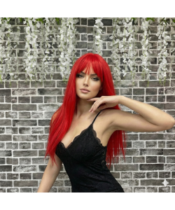 Aurora Serisi - Kırmızı Kahküllü Uzun Peruk