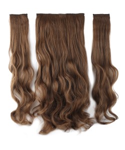 Fiber Sentetik Dalgalı Yarım Ay + 2 Yan Çıt Çıt - Kumral