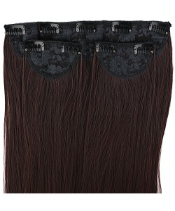 Fiber Sentetik Düz Yarım Ay + 2 Yan Çıt Çıt - Koyu Kahve